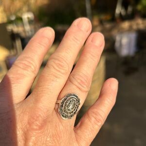 Elegant Sterling Silver and Marcasite Ring